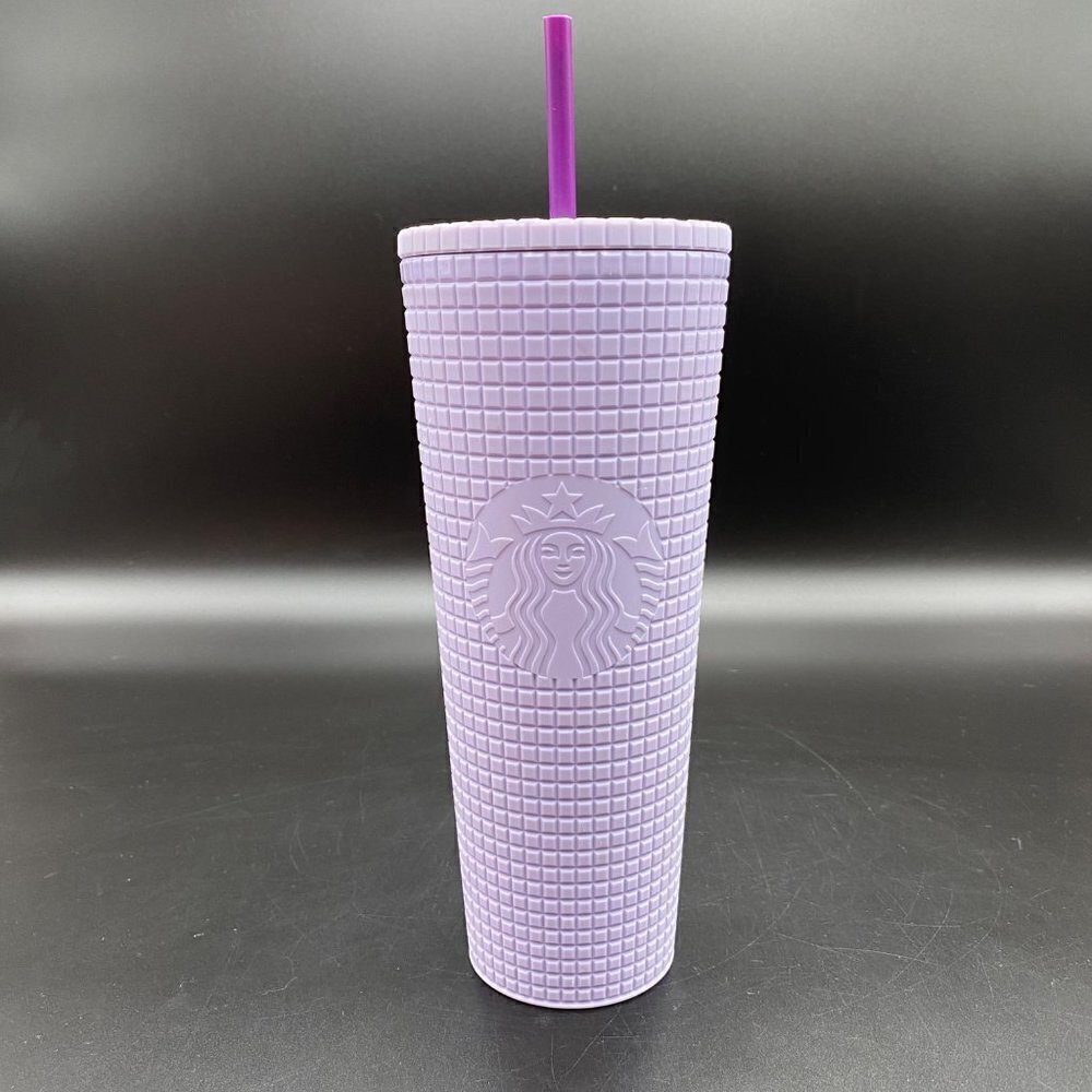 Starbucks Lilac Lavender Matte Grid 24oz Tumbler